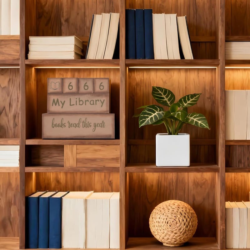 Amaiir Books Read This Year Counter Sign, Book Lovers Gifts for Women Readers, Bookshelf Decor for Bookish Room Accessories, Book Tracker Up to 999 - Image 4
